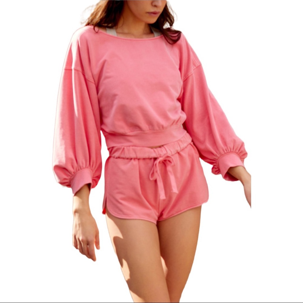 FP Movement Spring Forward Crop & Pullover Shorts Set in Popsicle Pink | Size S